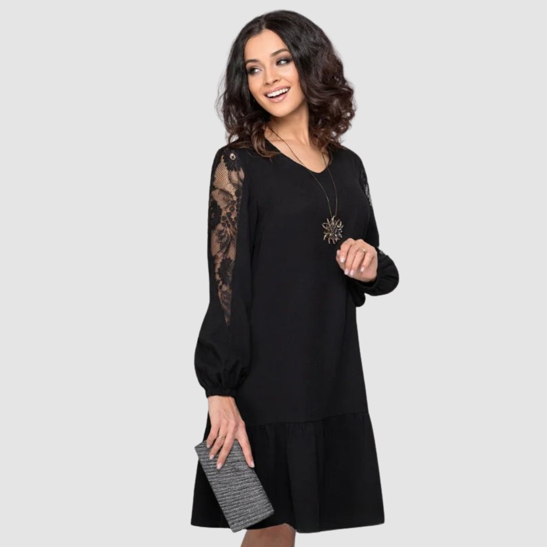 M&H | Lace Sleeve Midi Dress