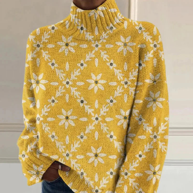 Elmont | Colour-Block Floral Knit Sweater