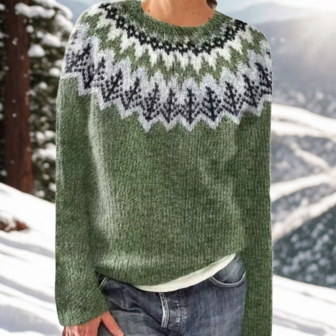 Elmont | Wool-Blend Fair Isle Crewneck Sweater