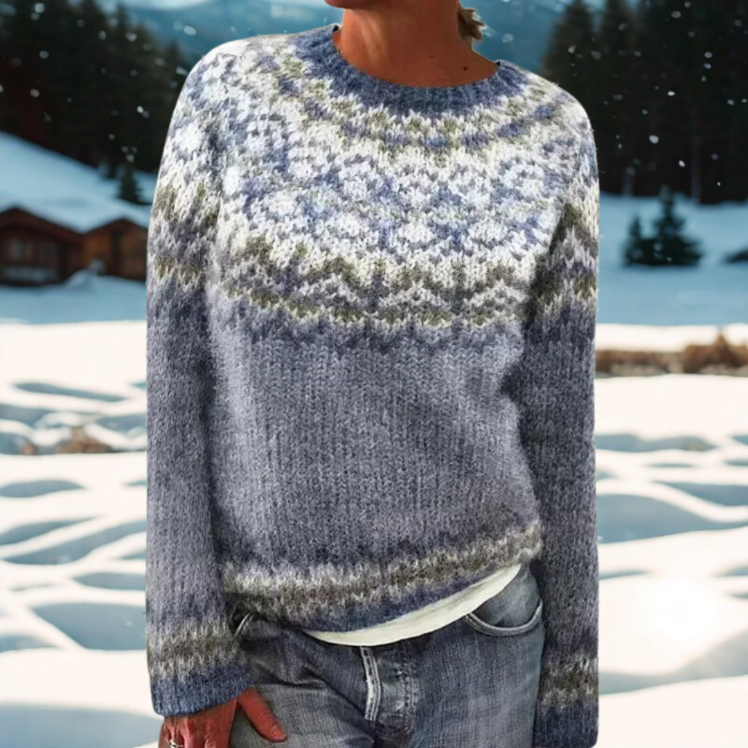 Elmont | Wool-Blend Patterned Yoke Sweater
