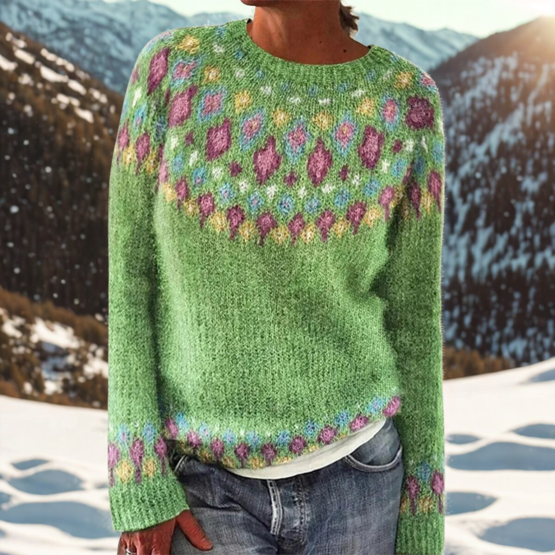 Elmont | Wool-Blend Yoke Crewneck Sweater