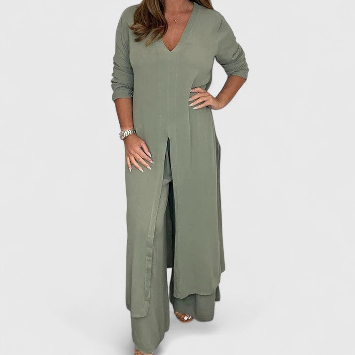 M&H | Two-Piece Set with Wide-Leg Pants
