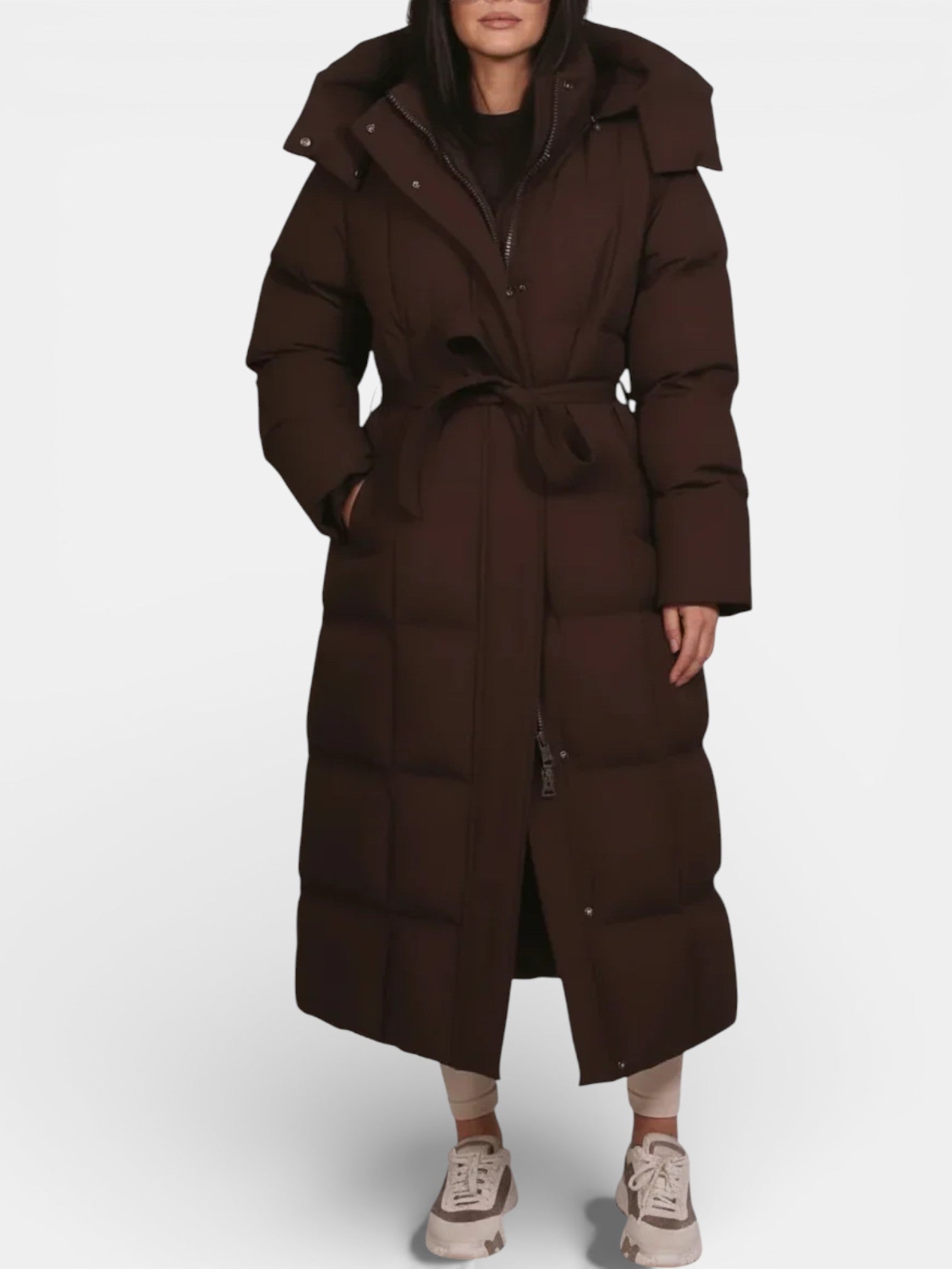 Elmont | Longline Belted Hooded Puffer Coat