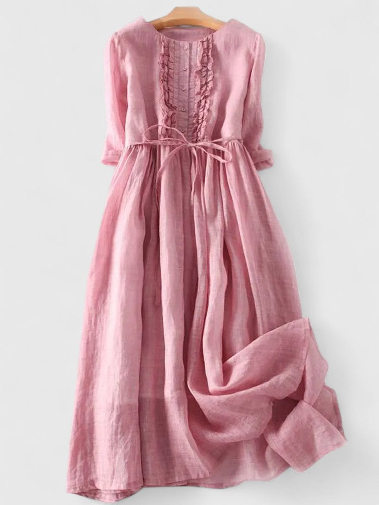M&H | New Lace-Up Waist Midi Dress