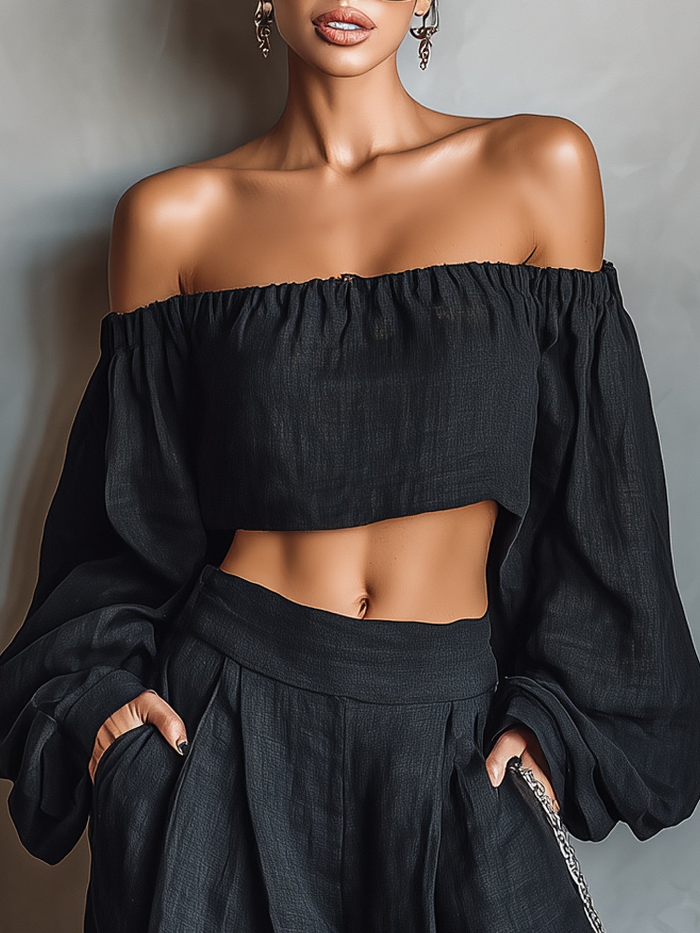 M&H | Two-Piece Set with Wide-Leg Pants