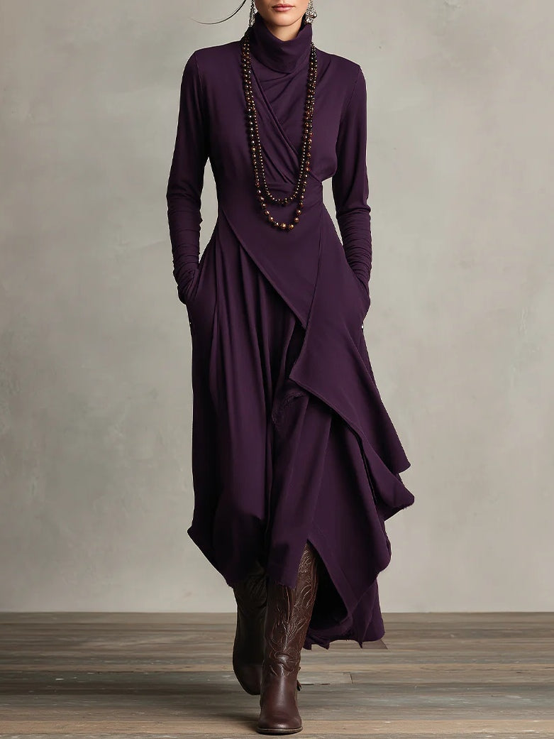 Elmont | Draped Long-Sleeve Maxi Dress