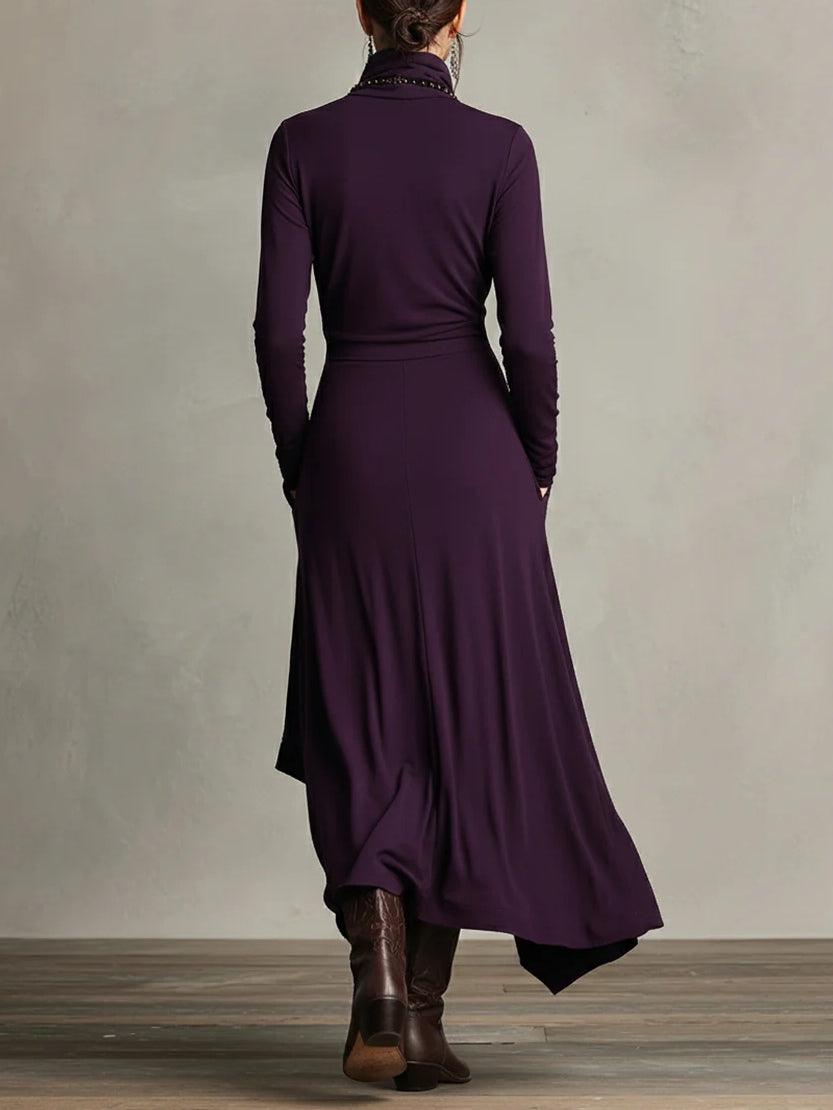 Elmont | Draped Long-Sleeve Maxi Dress
