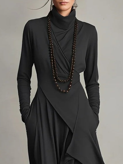 Elmont | Draped Long-Sleeve Maxi Dress