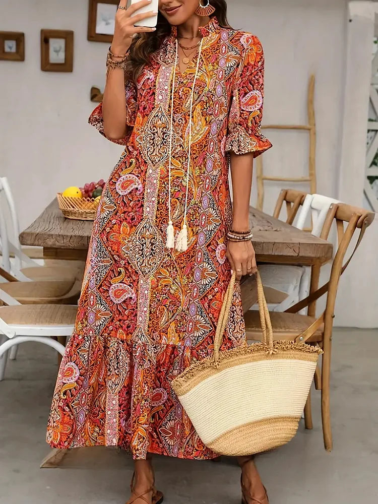 M&H | Bohemian Printed Midi Dress