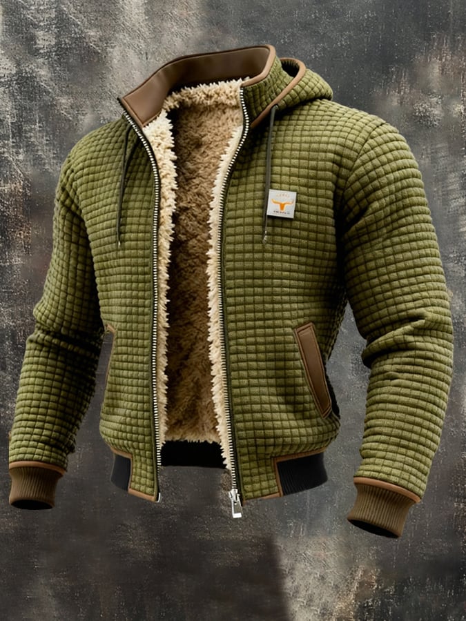 Elmont | Men's Checked Double-Collar Multi-Pocket Jacket