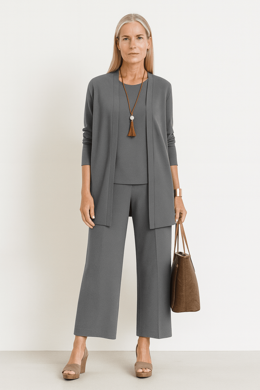 M&H | Three-Piece Set Wide-Leg Trousers