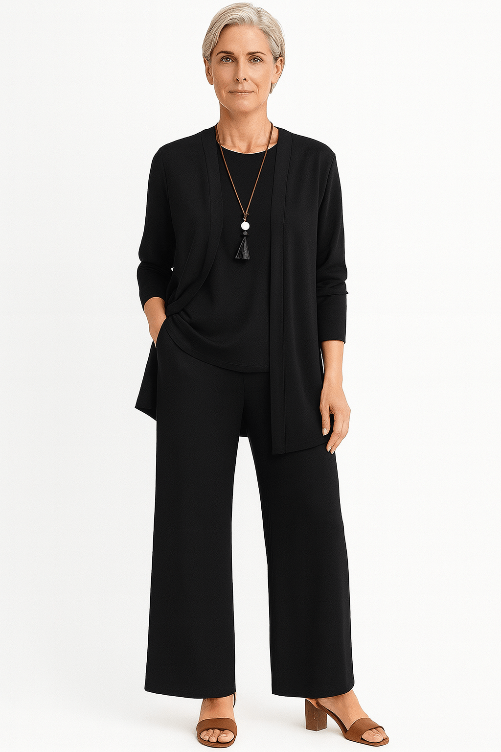 M&H | Three-Piece Set Wide-Leg Trousers