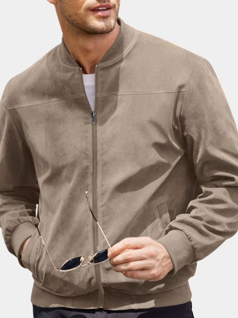 Elmont | Suede Bomber Jacket