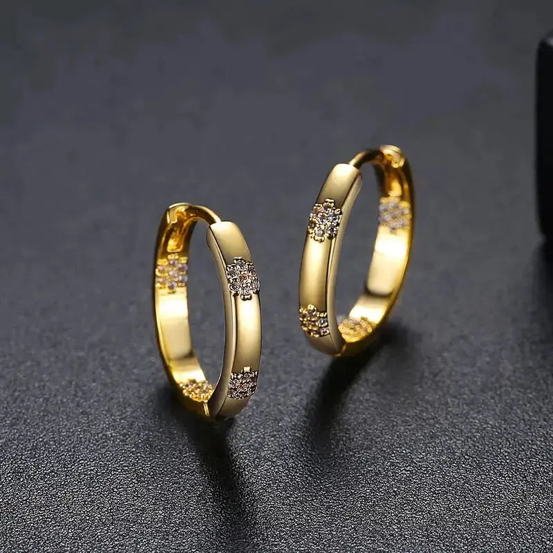 Elmont | Gold Flower Hoop Earrings
