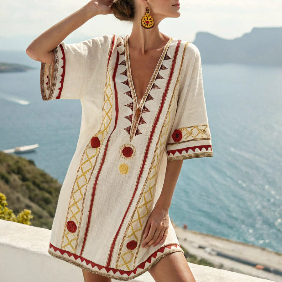 M&H | Tunic Dress with Striped Pockets