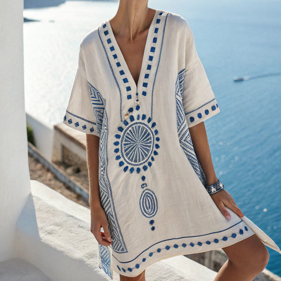 M&H | Tunic Dress with Striped Pockets