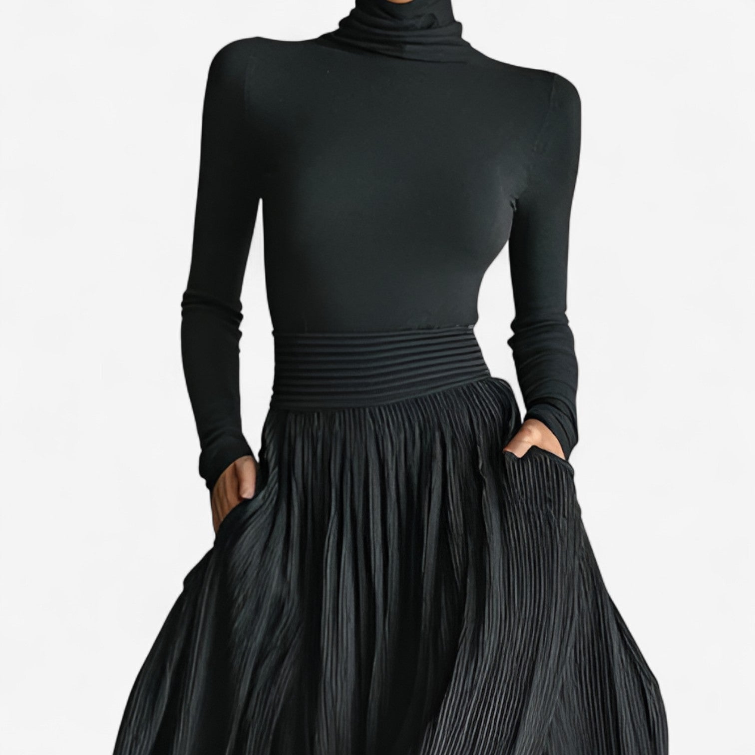 Elmont | High-Waisted Side-Slit Maxi Dress