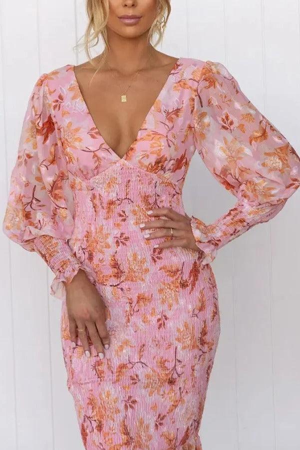 M&H | Floral Ruffle Midi Dress