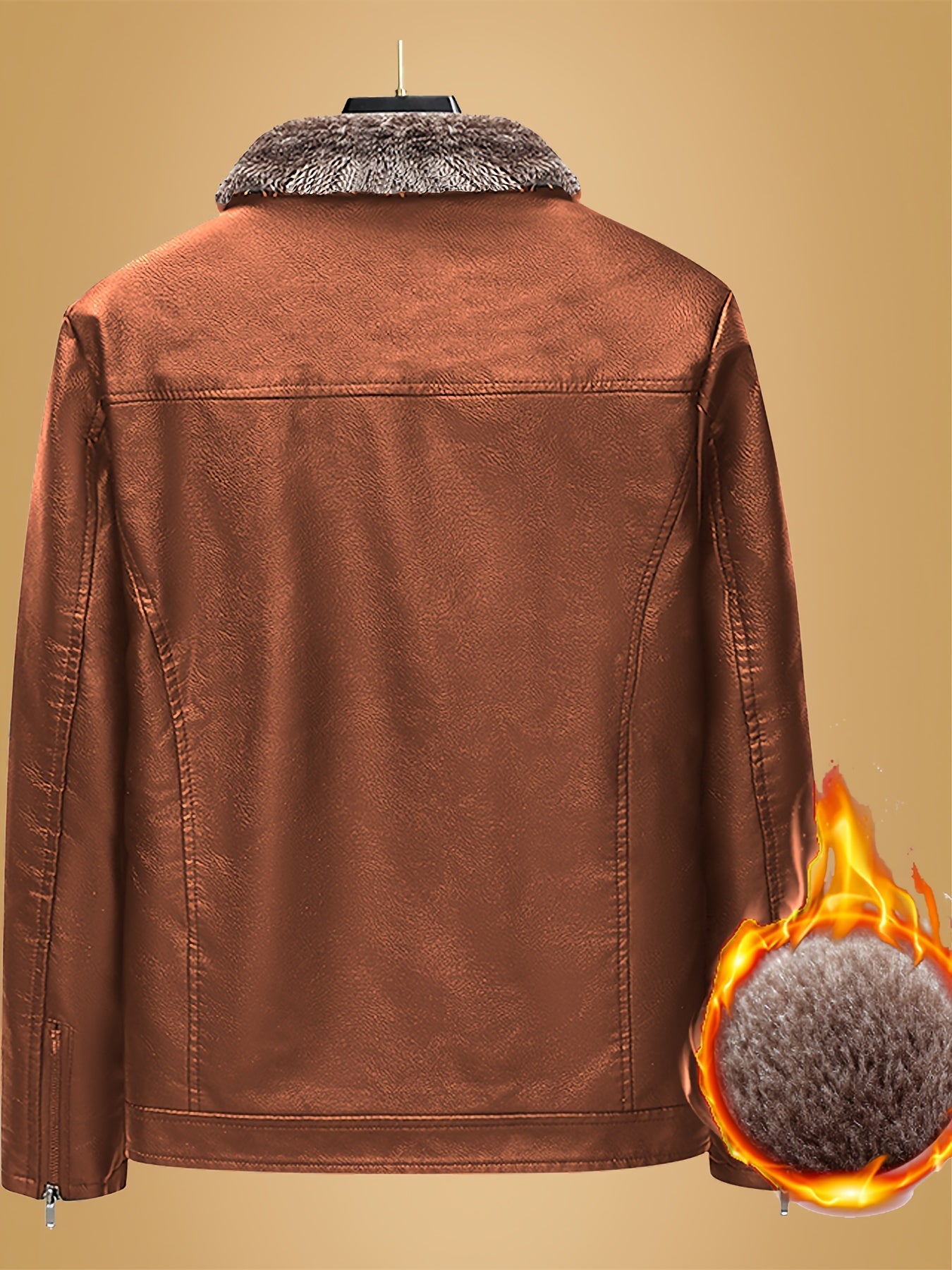 Elmont | Faux Leather Biker Jacket with Fur Collar