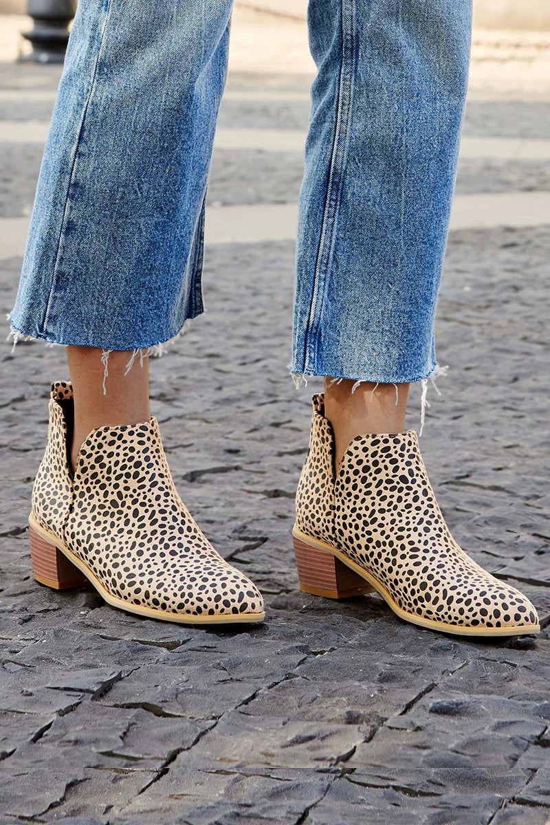 Elmont | Leopard Print Pointed-Toe Ankle Boots