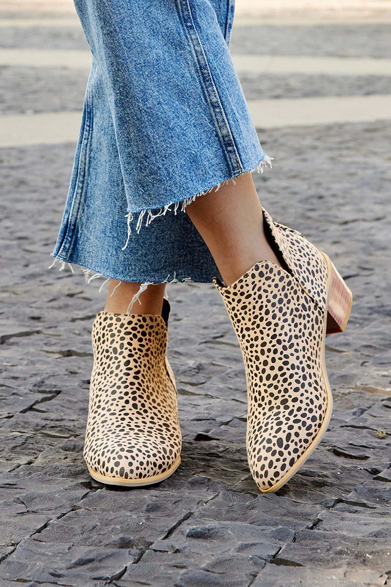 Elmont | Leopard Print Pointed-Toe Ankle Boots
