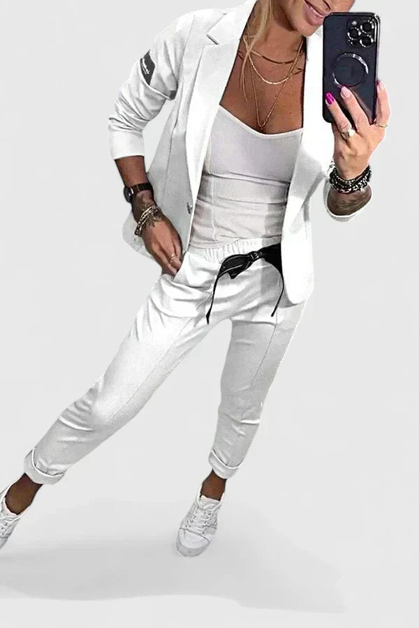 M&H | Blazer & Jogger Set with Elastic Waist