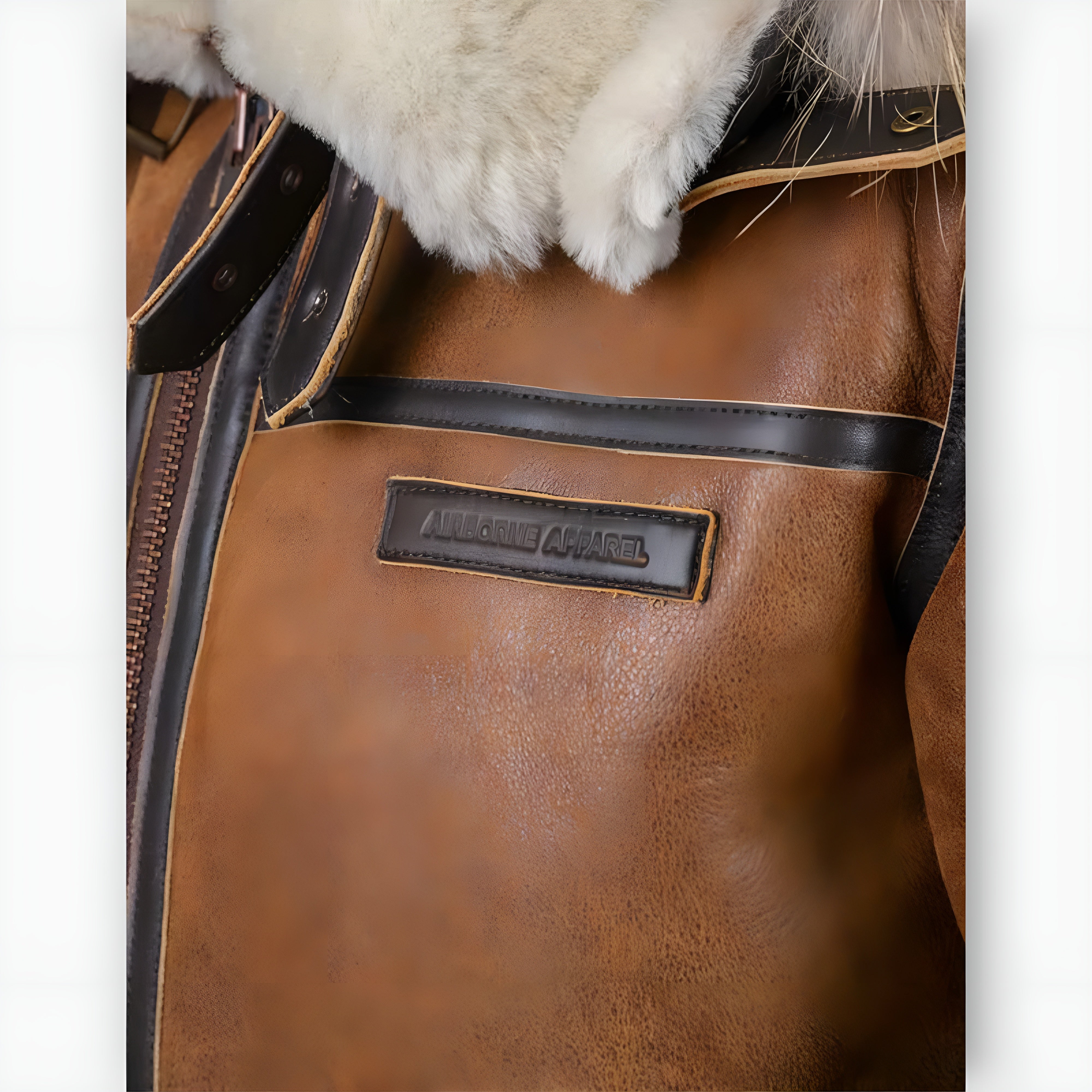 Elmont | PU Leather Bomber Jacket with Faux Fur Hood