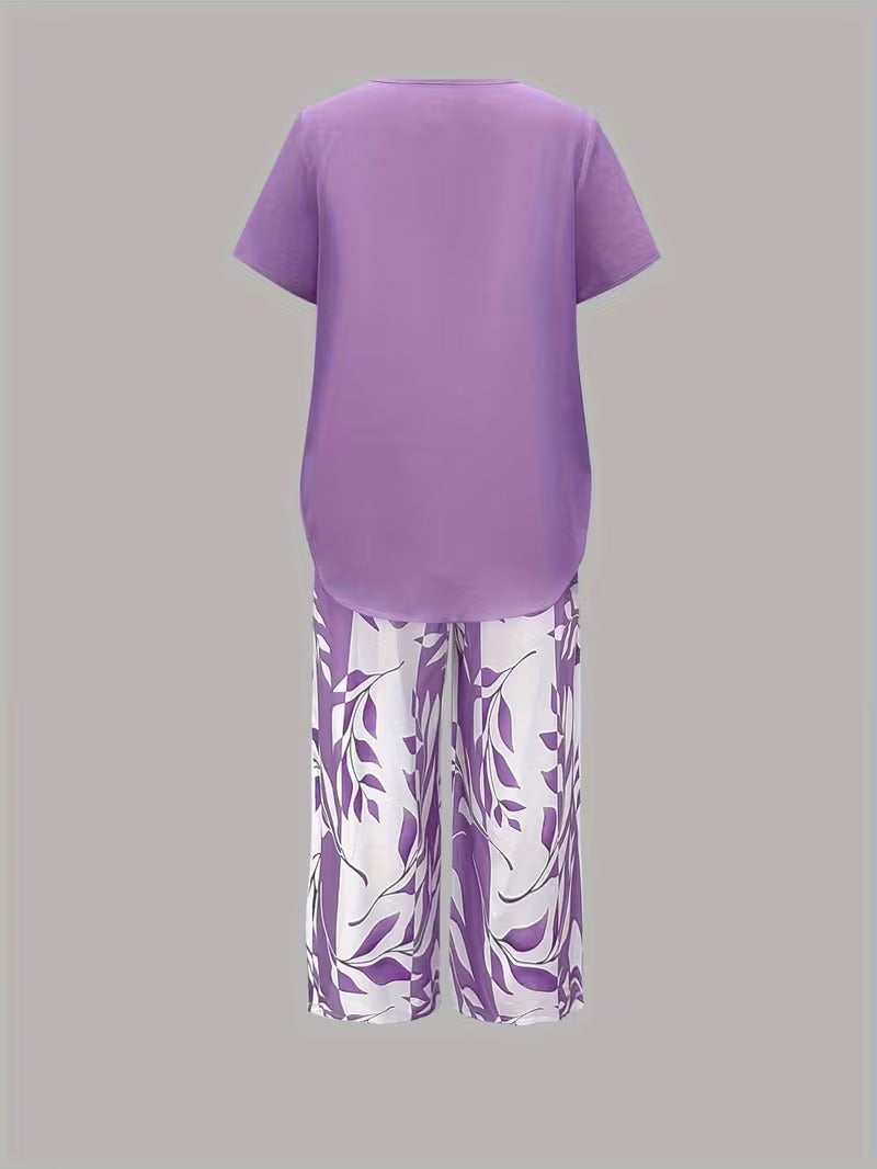 M&H | Leaf Print Two-Piece Set