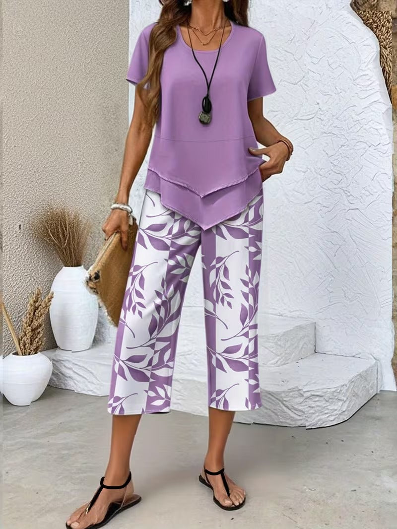 M&H | Leaf Print Two-Piece Set