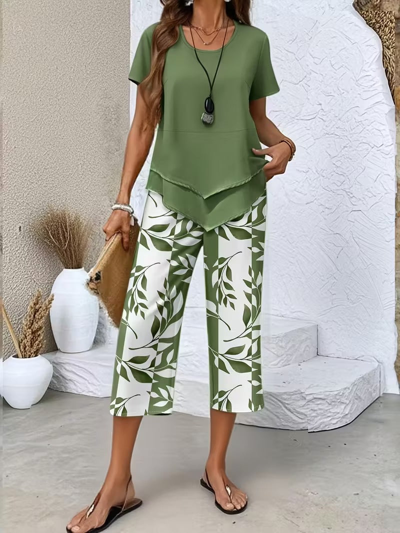 M&H | Leaf Print Two-Piece Set