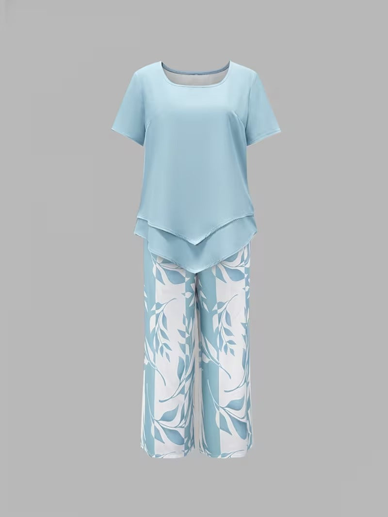 M&H | Leaf Print Two-Piece Set
