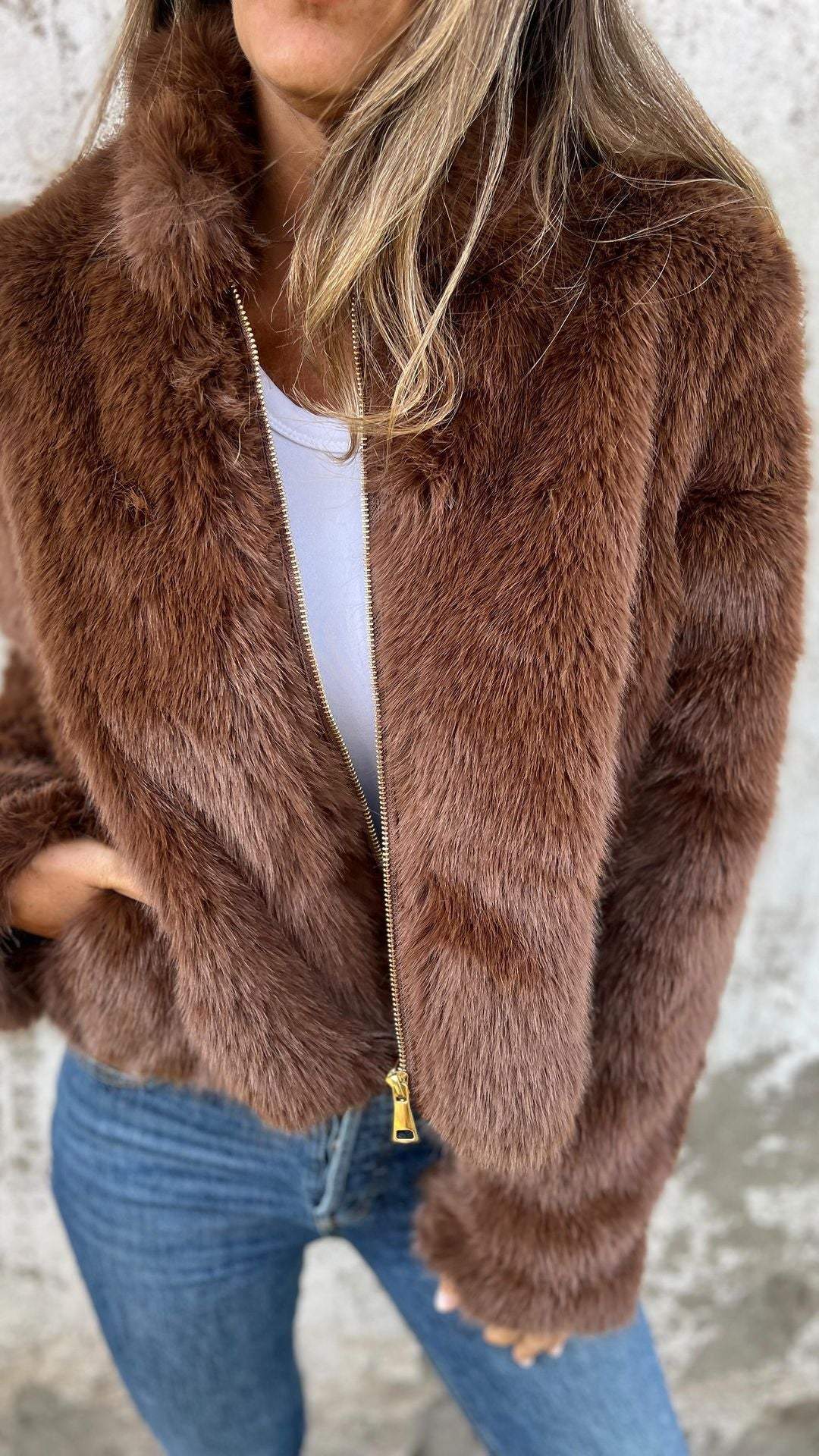 Elmont | Fur-Cotton Zip-Up Coat