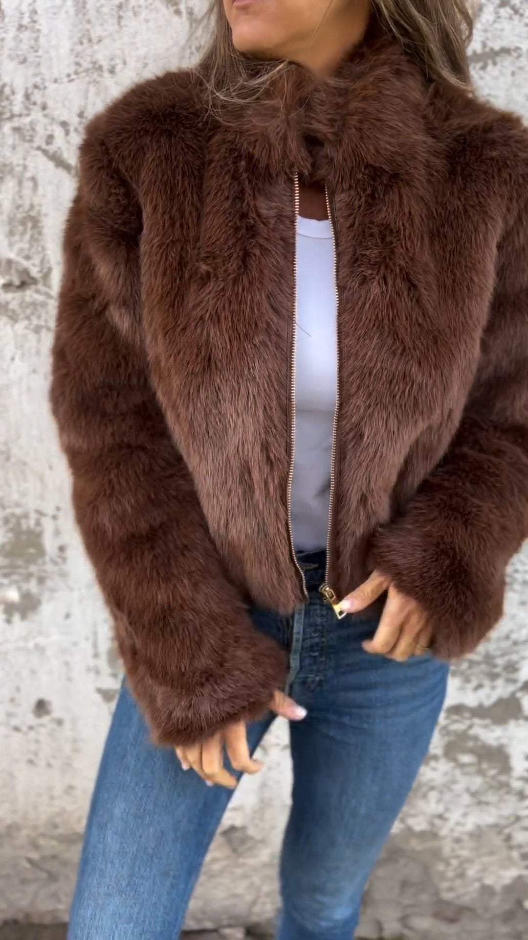 Elmont | Fur-Cotton Zip-Up Coat