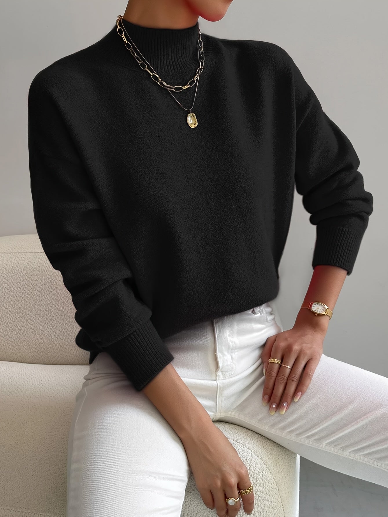 Elmont | High-Neck Knit Sweater