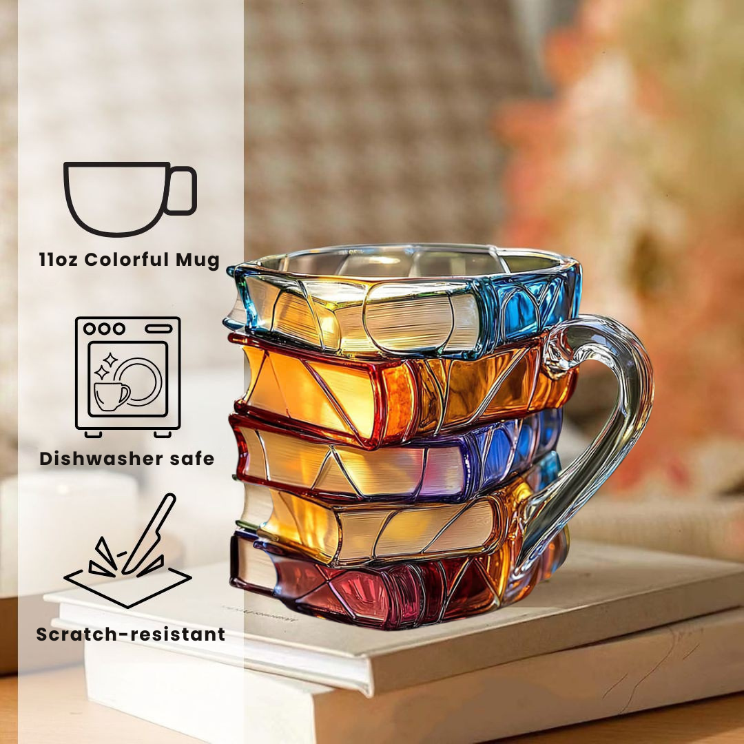 Elmont | 3D Book Spine Glass Mug