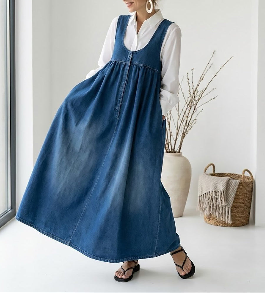 M&H | Denim-Look Maxi Dress