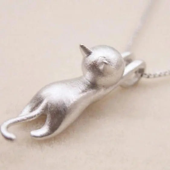 Elmont | Sterling Silver Kitten Pendant Necklace
