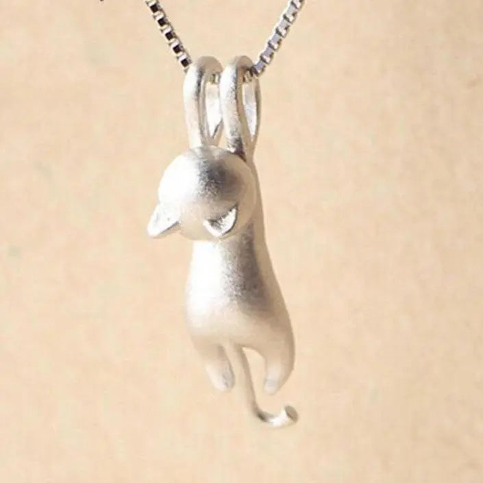 Elmont | Sterling Silver Kitten Pendant Necklace