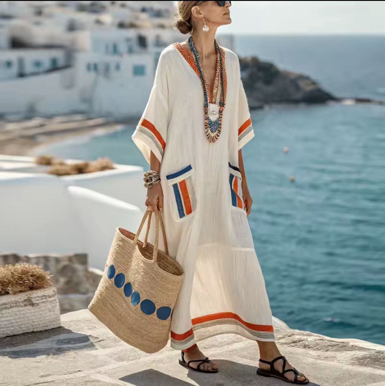 M&H | Maxi Dress with Striped Pockets