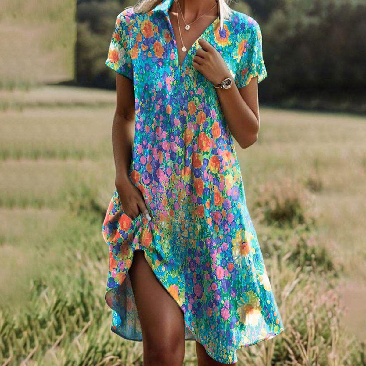 Harper | Floral V-Neck Midi Dress