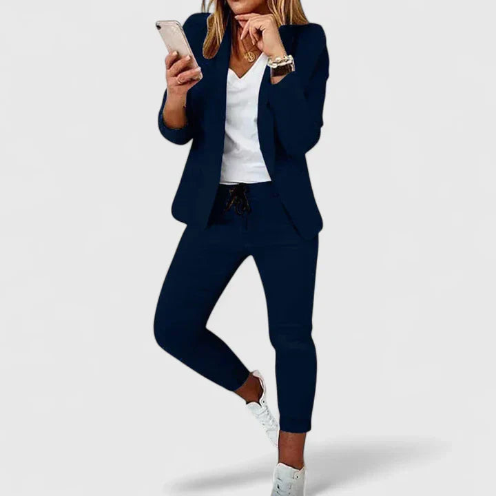 M&H | Blazer & Jogger Set with Elastic Waist