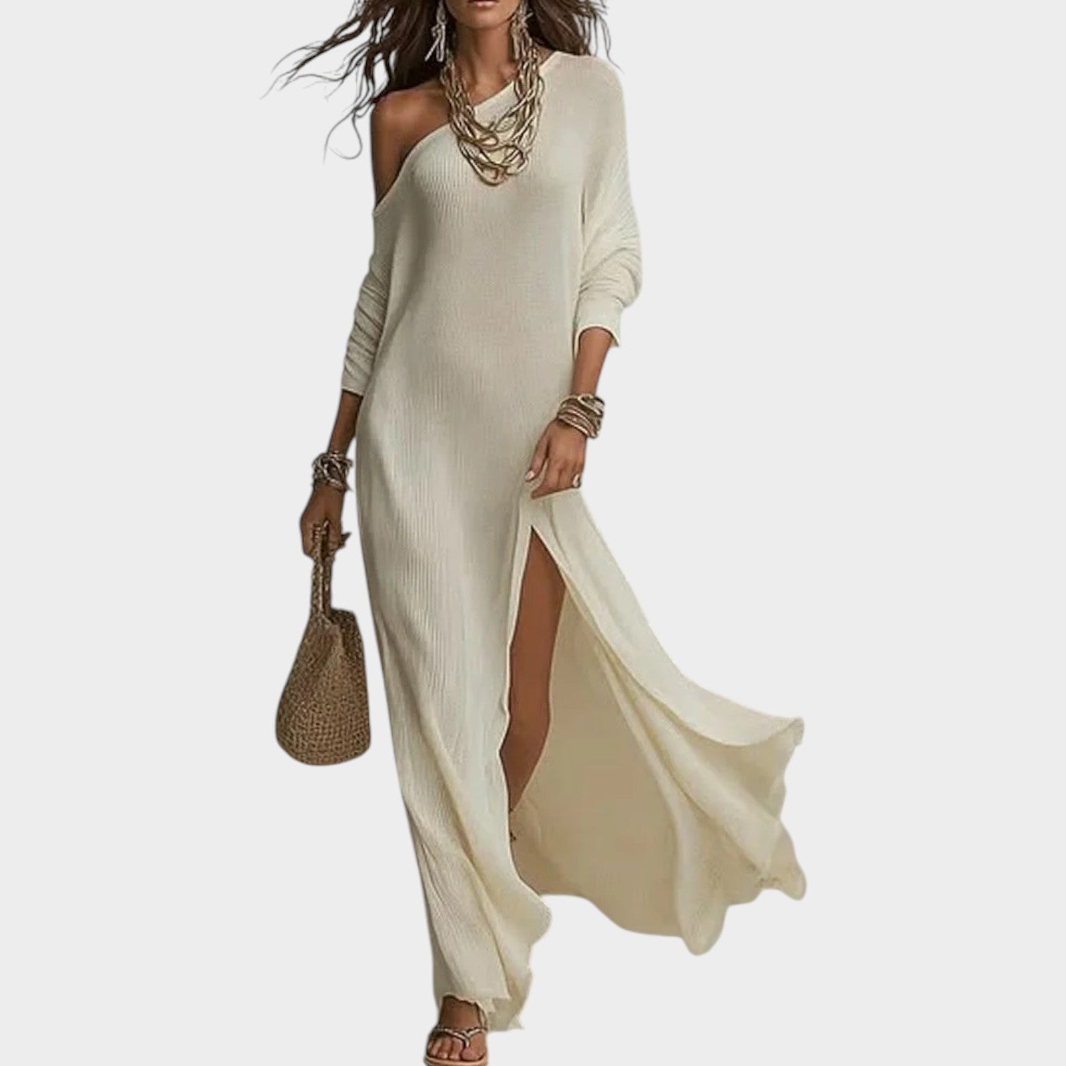 Monica | One-Shoulder Maxi Dress with High Side Slit