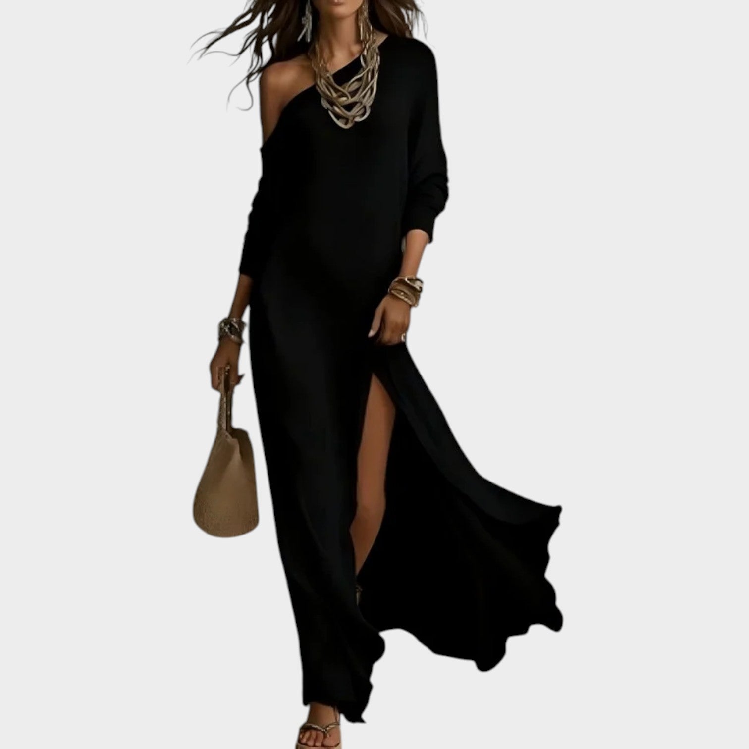 Monica | One-Shoulder Maxi Dress with High Side Slit