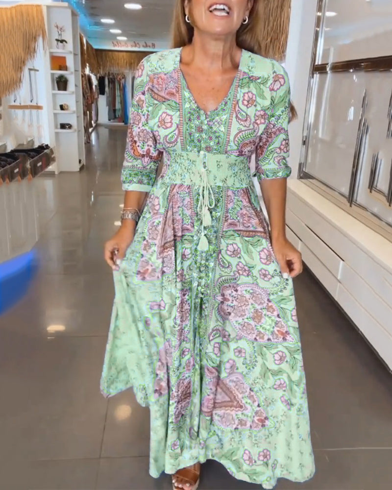 M&H | Smocked Waist Maxi Dress