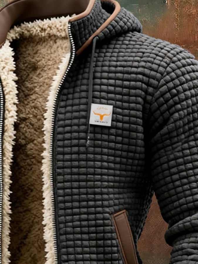 Elmont | Men's Checked Double-Collar Multi-Pocket Jacket