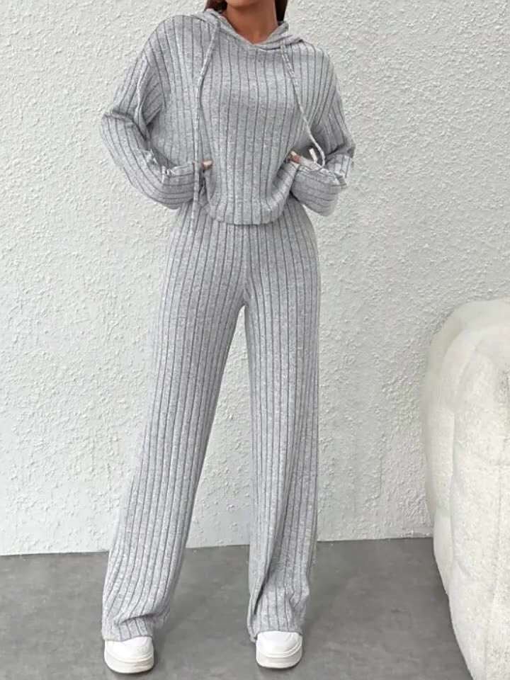 Elmont | Hooded Striped Knit Set