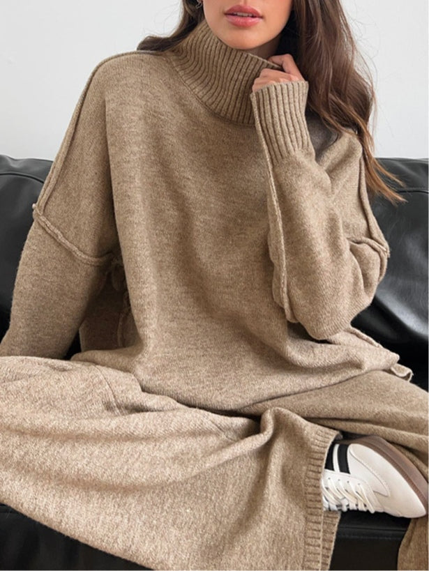 Elmont | High-Neck Knit Sweater and Pants Set