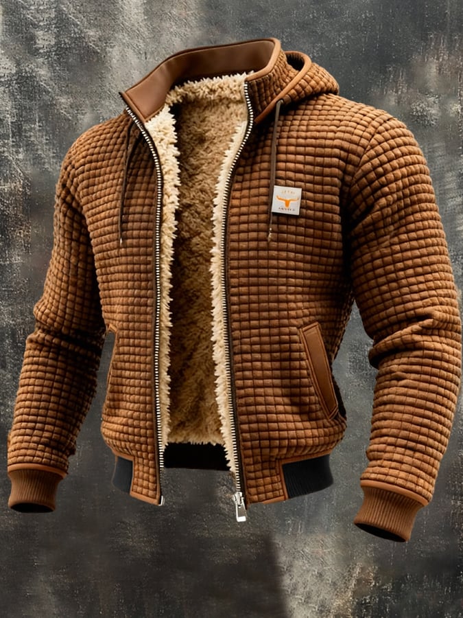 Elmont | Men's Checked Double-Collar Multi-Pocket Jacket