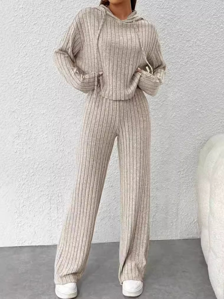 Elmont | Hooded Striped Knit Set