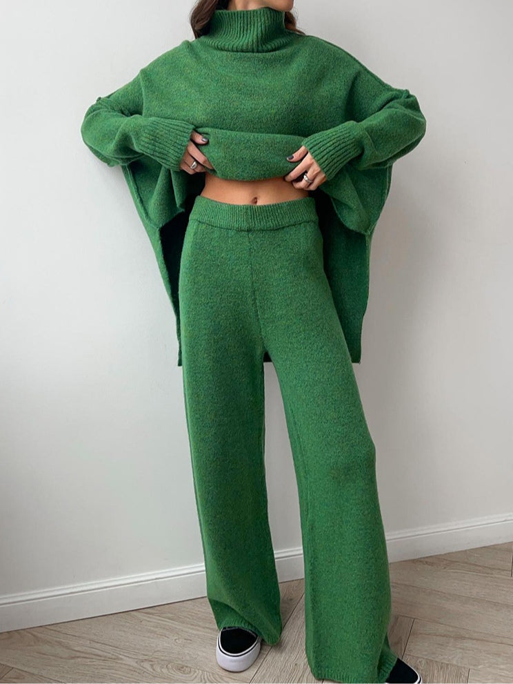 Elmont | High-Neck Knit Sweater and Pants Set